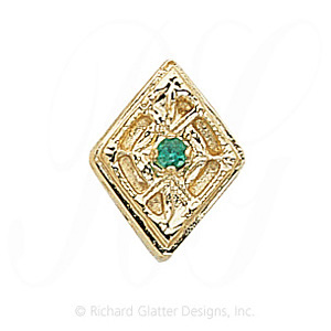 GS196 E - 14 Karat Gold Emerald Slide 